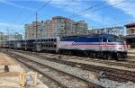 VRE V57 arriving with its train